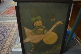 Two Cecil Aldin prints and a photographic print of BOAC's Hermes flagship aeroplane Hannibal.