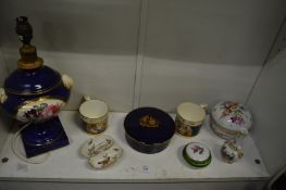 A group of decorative china.