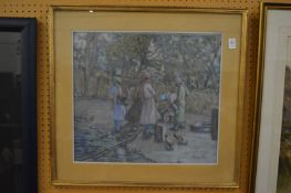 Arab figures, watercolour, signed.