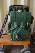 A Wolseley type WDII 1.5HP stationary engine with purpose built carriage for exhibition use.