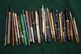 A collection of pens, pencils, propelling pens etc.