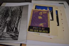 A collection of pop art prints and posters together with a group of etchings and prints, all
