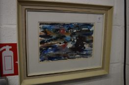 Boat at sea, watercolour, signed.