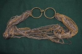 An ornate chain link belt.