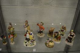 A collection of 19th century and later porcelain figures and figurines.