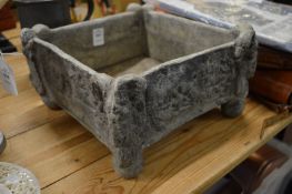 A lead square shaped planter of classical style.
