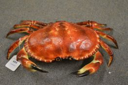 A novelty cast iron crab shaped box with hinged cover.
