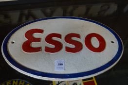 A cast iron sign Esso.