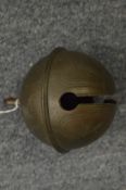 A bronze crotal bell from the Edward Seller Albourn Bell Foundary, 18th century.