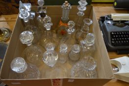 A quantity of decanters.