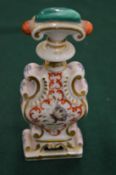 Continental porcelain perfume bottle and stopper.
