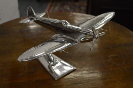 Aluminium model of a Spitfire.