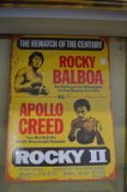 A novelty printed metal sign 'Rocky II'