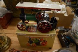 A Mamod steam traction engine with original box, appears unused.