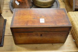 A 19th century satinwood tea caddy.