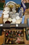 Decorative china, miniature liqueur bottles etc.