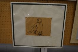 Study of a seated women, ink on paper.