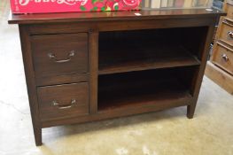 A hardwood TV stand/display unit.