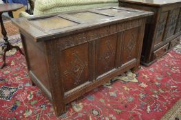 An 18th century oak coffer.