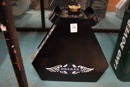 A novelty Morgan petrol can.