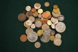 A small group of coins.