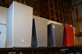 Four large fibre glass flower planters or storage tubs.