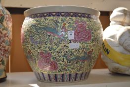 A large Chinese fish bowl/jardiniere.