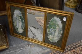 A pictorial mirror and another mirror.