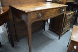 A George III mahogany single drawer side table.