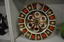 A pair of Royal Crown Derby imari decorated large plates.