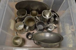 Various items of pewter etc.