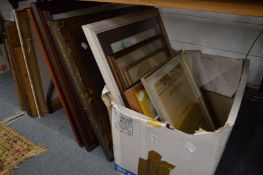 A quantity of paintings and prints.
