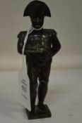 A small bronze figure of Napolean.