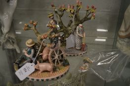 Margaret Howard, two porcelain figure groups 'The Sandwich' no 202 dated 1967 and 'Late' no 225