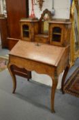 A good Victorian marquetry inlaid walnut bonheur de jour.