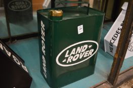 A novelty Land Rover petrol can.