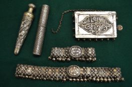 Decorative bead necklaces, scent bottles etc.