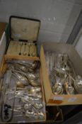 Quantity of silver flatware.