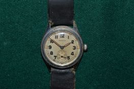 A gentlemans Timor stainless steel wristwatch with Arabic numerals and subsidiary seconds dial at