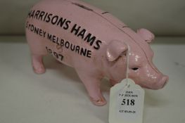 Cast iron novelty piggy bank.
