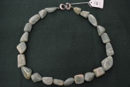 A chunky bead necklace.