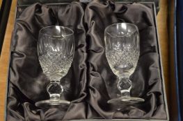 Three pairs of Waterford Colleen glassware to include a pair of brandy balloons.