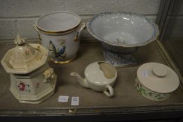 Decorative china to include pedestal bowl.