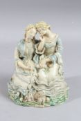 A MARY MITCHELL SMITH POTTERY GROUP. Signed. 8ins high.