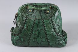 A ROBERTO CAVALLI SNAKESKIN HANDBAG.