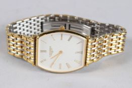 A GENTLEMAN'S LONGINES GILT WRISTWATCH No. 28137858.