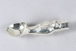 A NOVELTY SILVER PLATE PENGUIN ICE CREAM SCOOP.