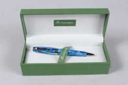 A MONTEGRAPPA BLUE PEN, boxed.