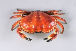 A CAST IRON CRAB BOX. 12ins long.