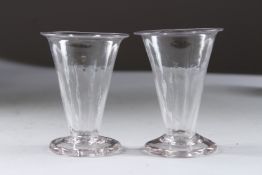 A SMALL PAIR OF JELLY GLASSES. 3ins high.